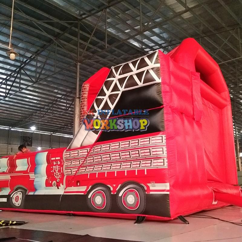 fire truck shape blow up water slide supplier for playground KK INFLATABLE-3