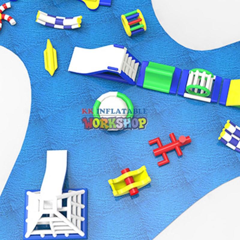 Customized inflatable lake water park-3