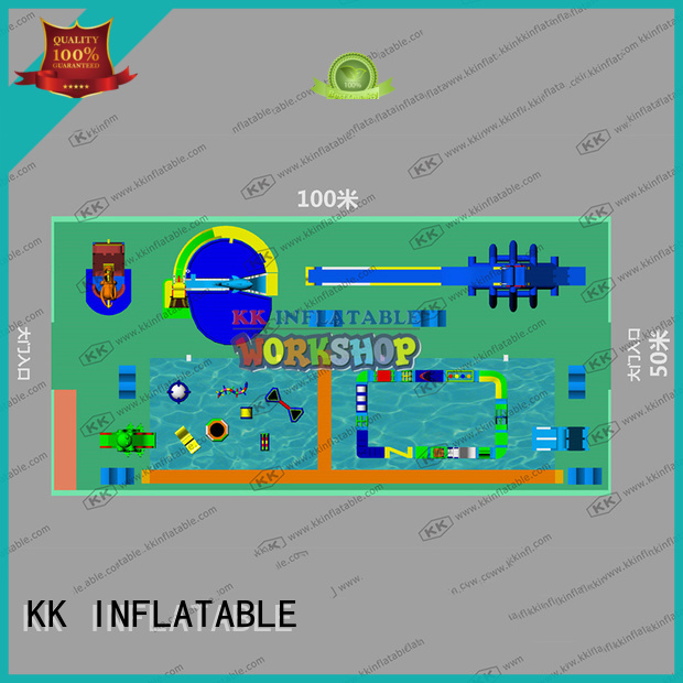 KK INFLATABLE multichannel slide water inflatables manufacturer for beach seaside