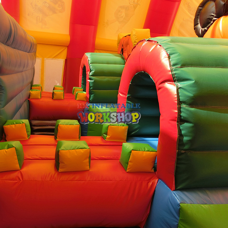 New Design Colorful Inflatable jumping Bouncer castle Fun City with roof for outdoor party