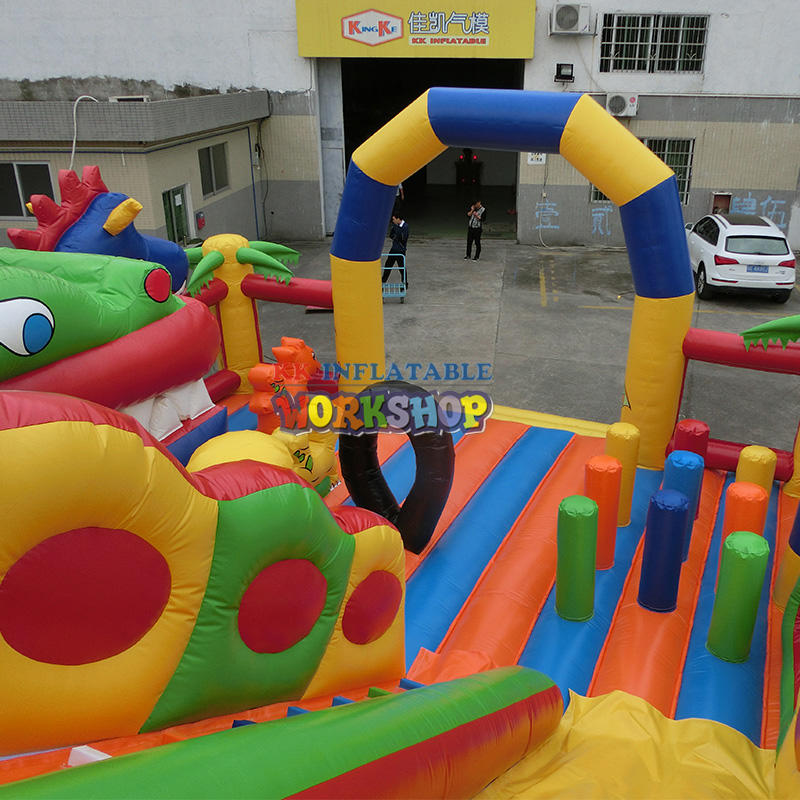 Commercial inflatable dragon playground obstacle fun city fun world jumping bouncy castle slide