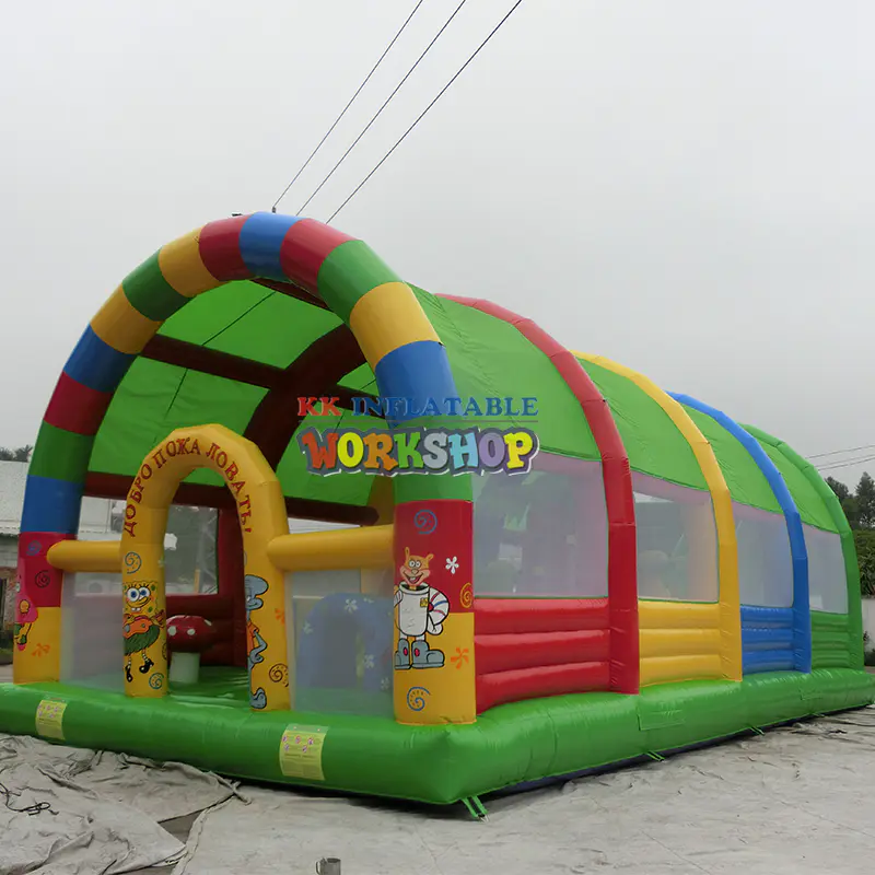 Giant Inflatable Castle Park outdoor roof design inflatable amusement park Inflatable Fun City for theme park