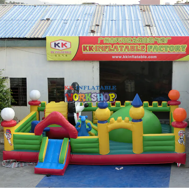 Commercial PVC Bouncy playground park slide children outdoor inflatable fun city equipment