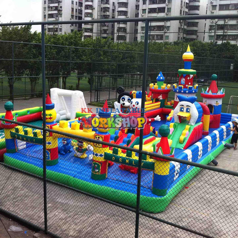 Commercial PVC Bouncy playground park slide children outdoor inflatable fun city equipment