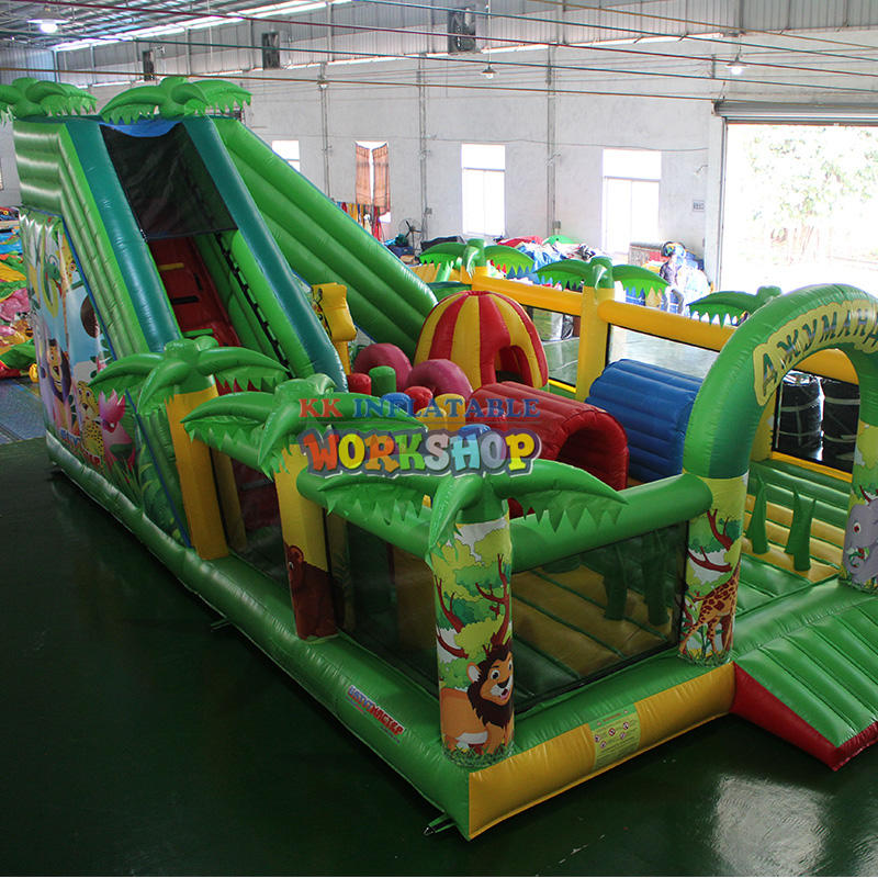 Big inflatable fun city, jungle inflatable bouncer slide combo, amusement park fun city inflatable combo game