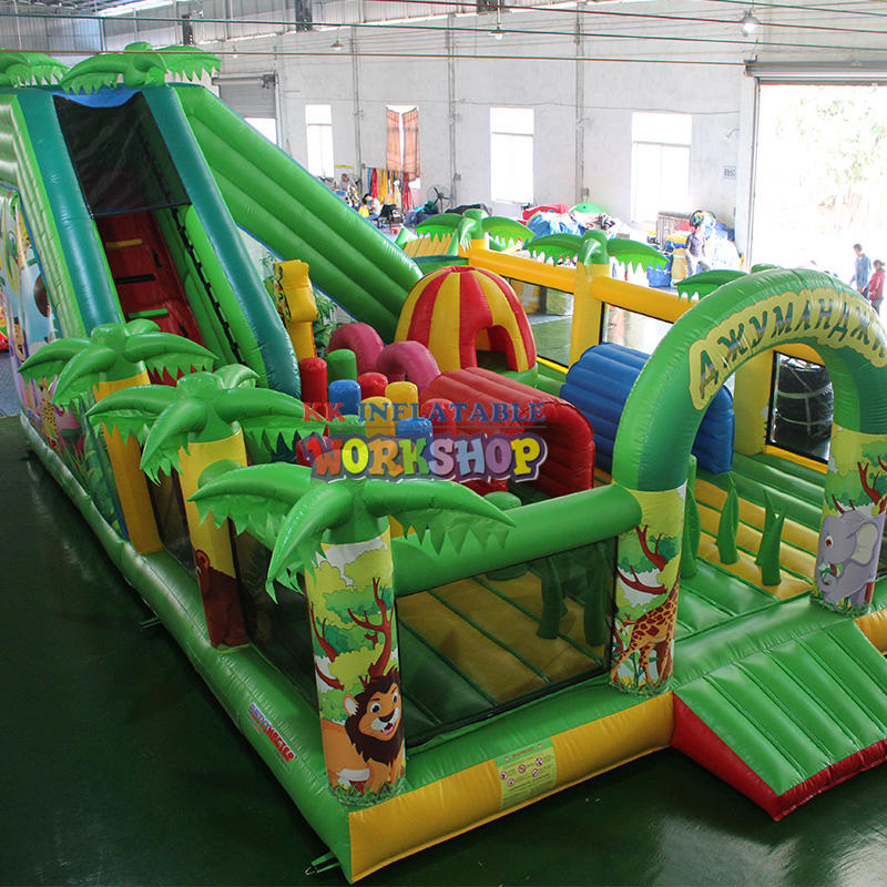 Big inflatable fun city, jungle inflatable bouncer slide combo, amusement park fun city inflatable combo game