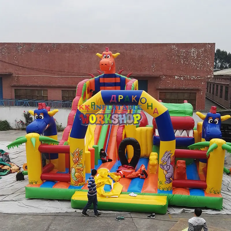 Large Inflatable Castle Bouncer Trampoline Jumping Playground Inflatable Combo with slide for birthday party