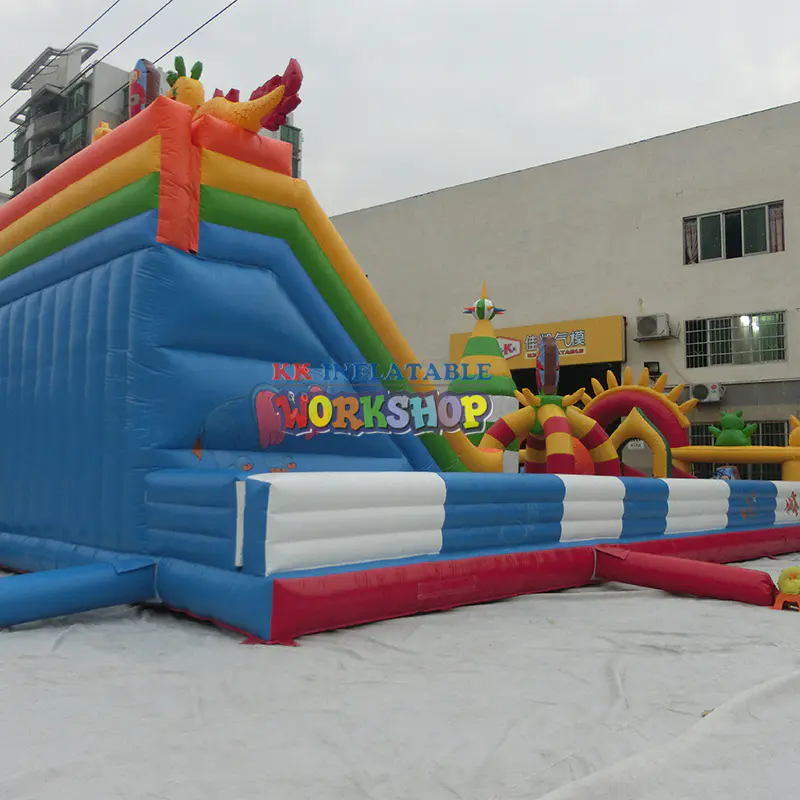 Kids jumping bouncer inflatable bounce slide combo mutil-play fun city for outdoor amusement park