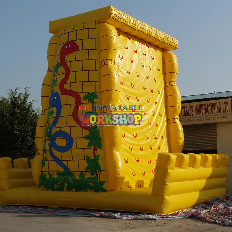 Commercial indoor outdoor mobile amusement air rock climbing wall inflatable climbing wall
