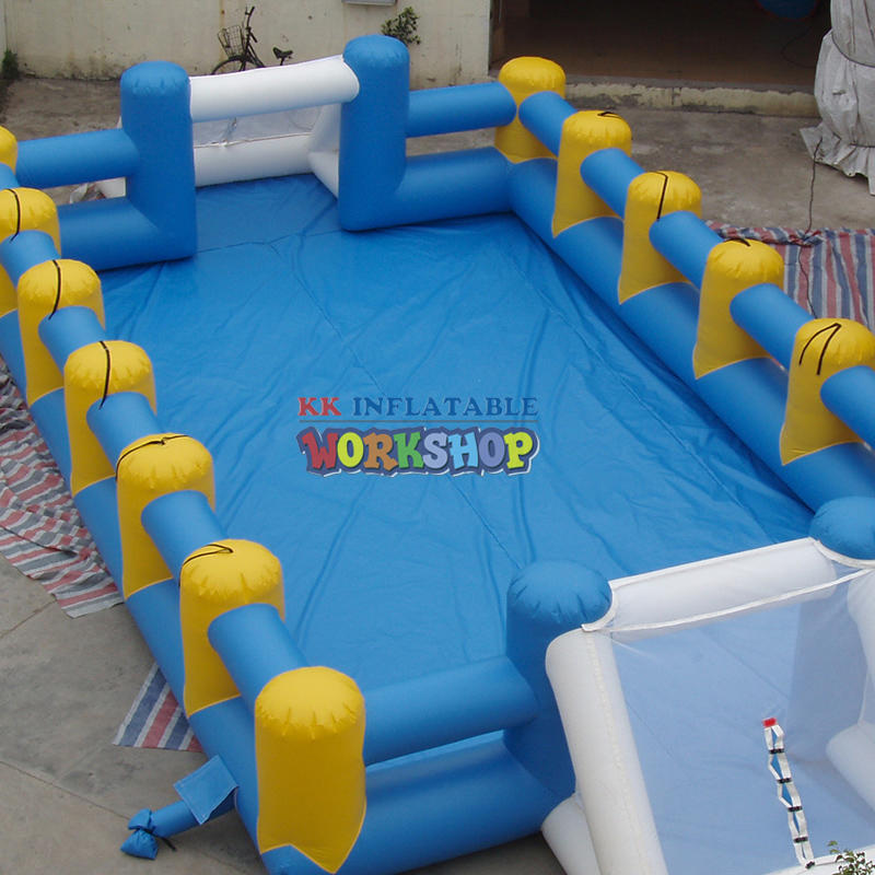Outdoor inflatable football field with a fence, inflatable team building games, inflatable sports equipment