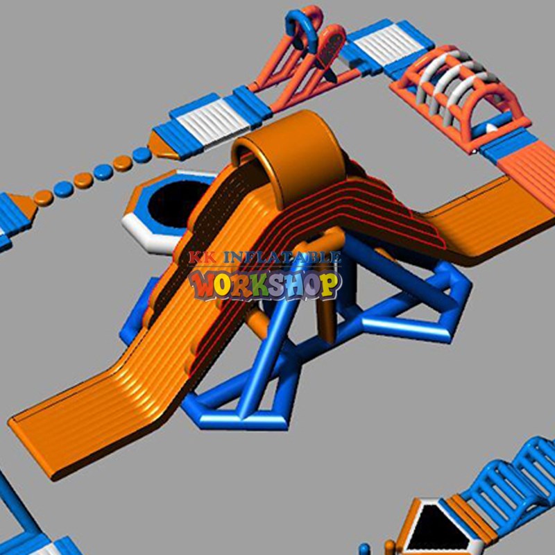 KK INFLATABLE multichannel slide inflatable floating water park factory direct for water park-6