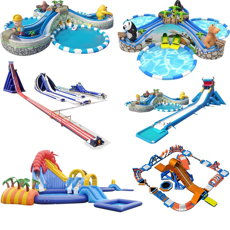 KK INFLATABLE multichannel slide inflatable floating water park factory direct for water park-30