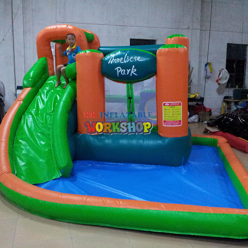 Small inflatable pool slide, Cheap Amusement Inflatable Bouncer with Water Slide With Pool for Children Playground