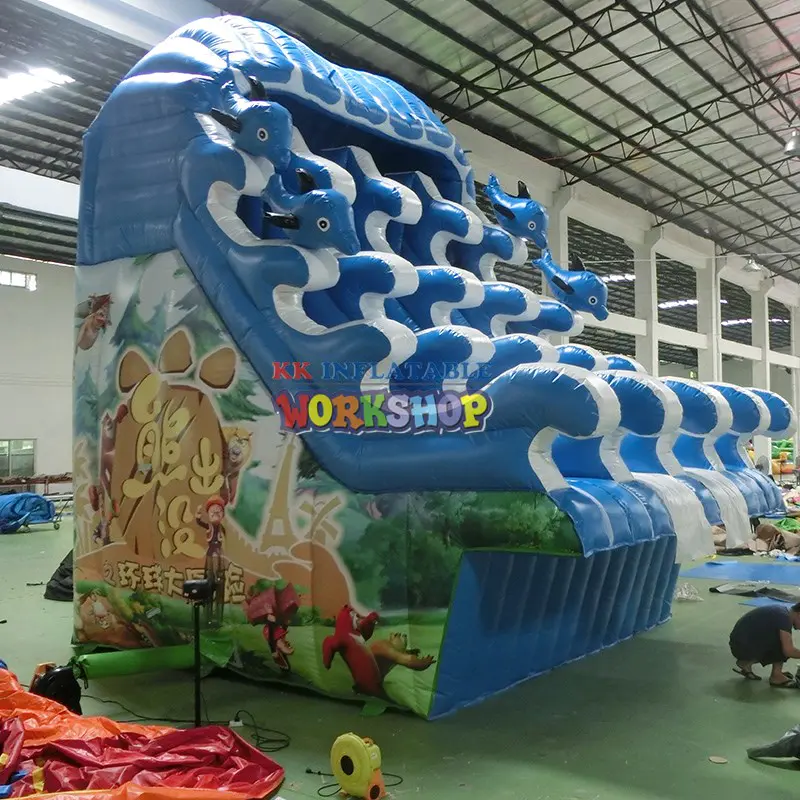 large inflatable theme park blue factory price for seaside