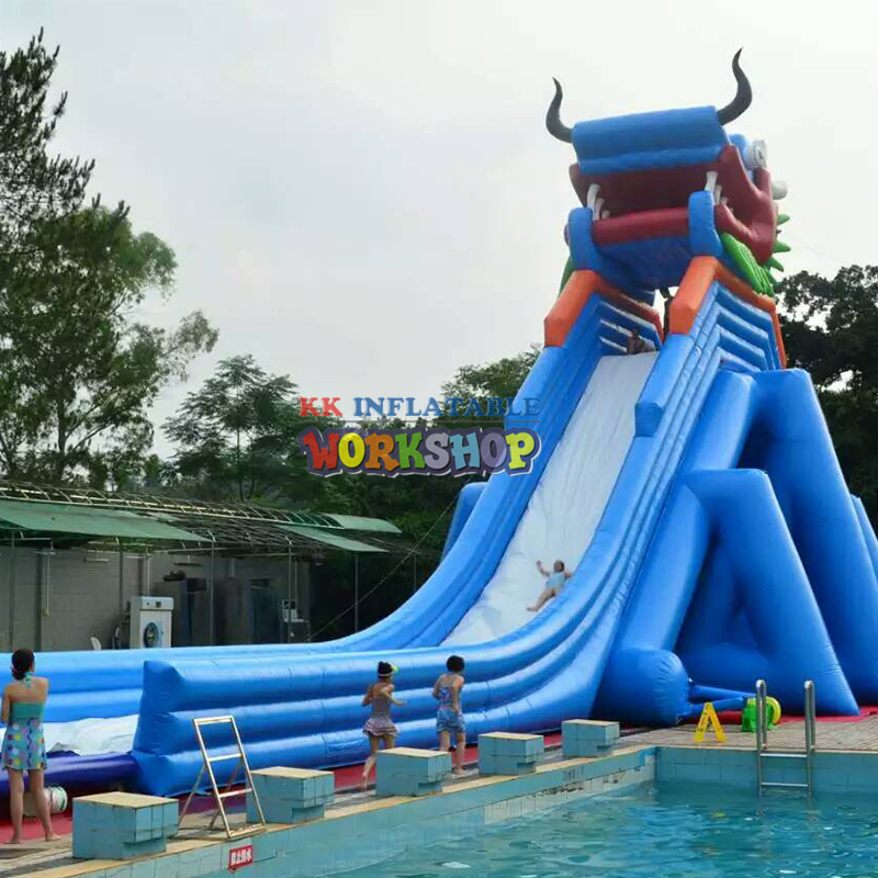 large inflatable pool slides