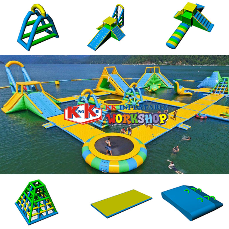 Through combination inflatable amusement water parks-5