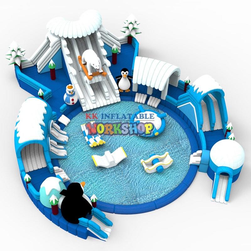 hot selling kids inflatable water park supplier for beach KK INFLATABLE