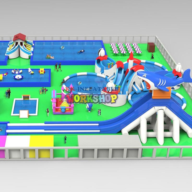 Land inflatable pool park project