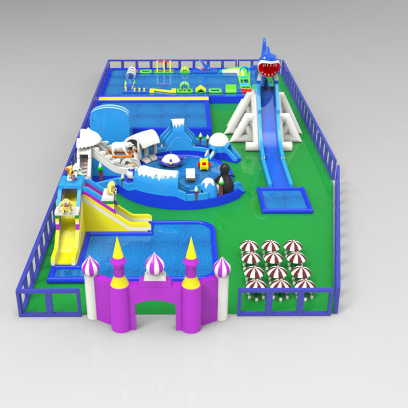 Cost Effective Not Easy To Burst Frame Pool Kids Amusement Park Big Floating Inflatable Water Park