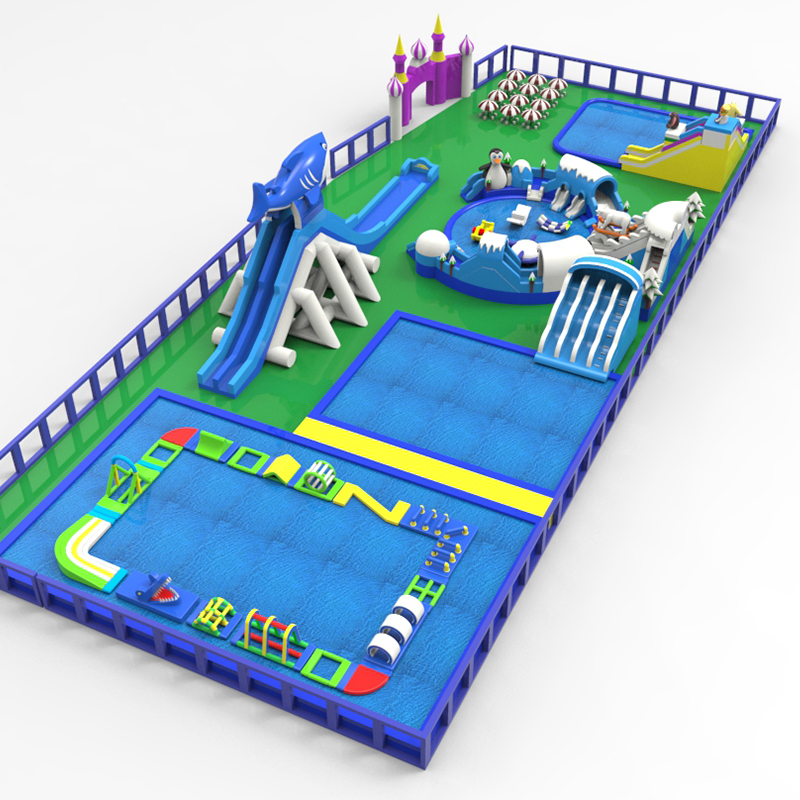 Cost Effective Not Easy To Burst Frame Pool Kids Amusement Park Big Floating Inflatable Water Park