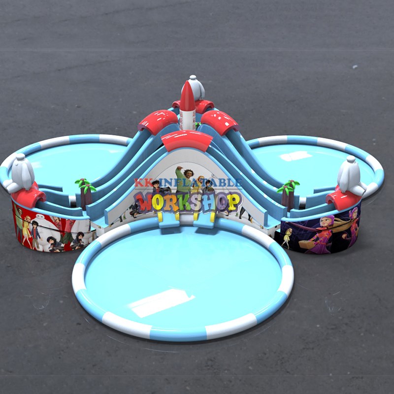 custom inflatable theme playground blue animal modelling for paradise