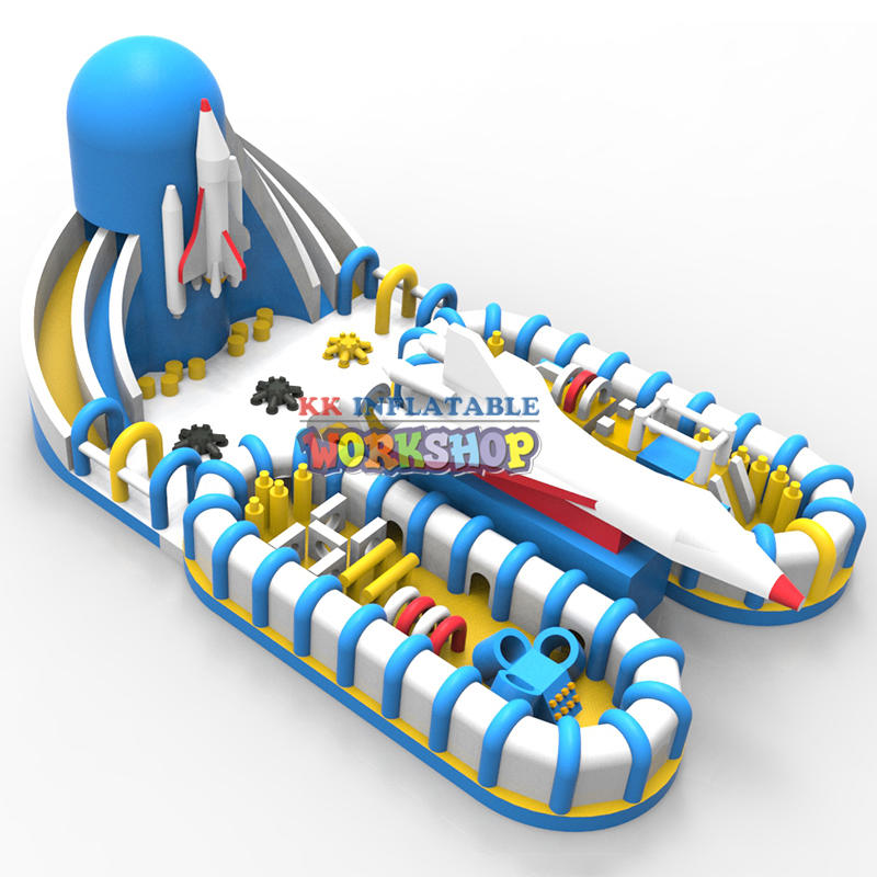 Airplane Inflatable Obstacle Run Outdoor Toys Games Inflatable Assault Obstacles For Commercial