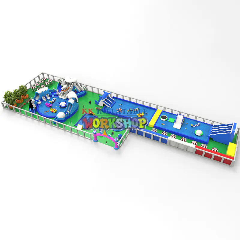 1600m² Mobile Water land inflatable water park