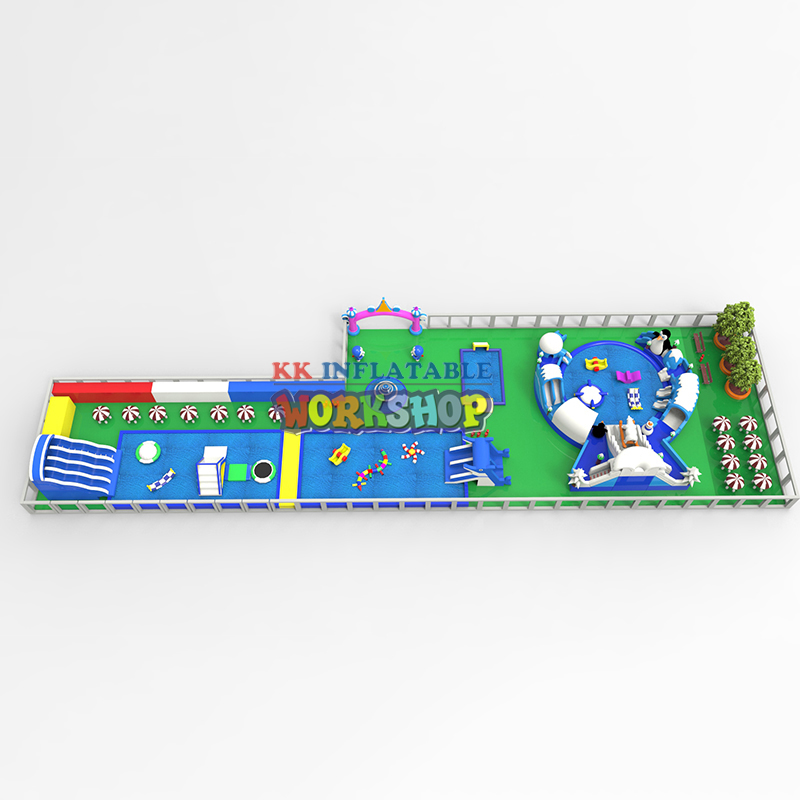 KK INFLATABLE creative design inflatable theme playground good quality for paradise