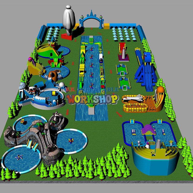 The land giant inflatable pool park-6