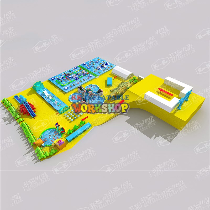 KK INFLATABLE multichannel inflatable theme playground animal modelling for beach