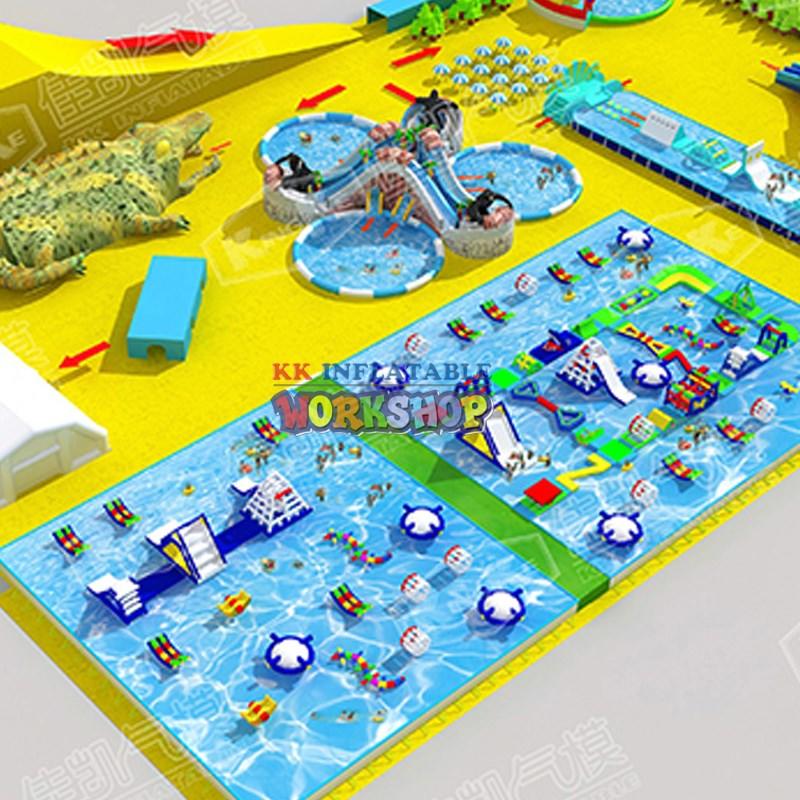 hot selling kids inflatable water park manufacturer for seaside KK INFLATABLE