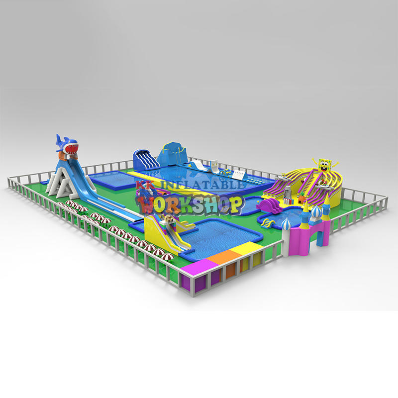 Giant Inflatable Land Water park Outdoor Slide Water park