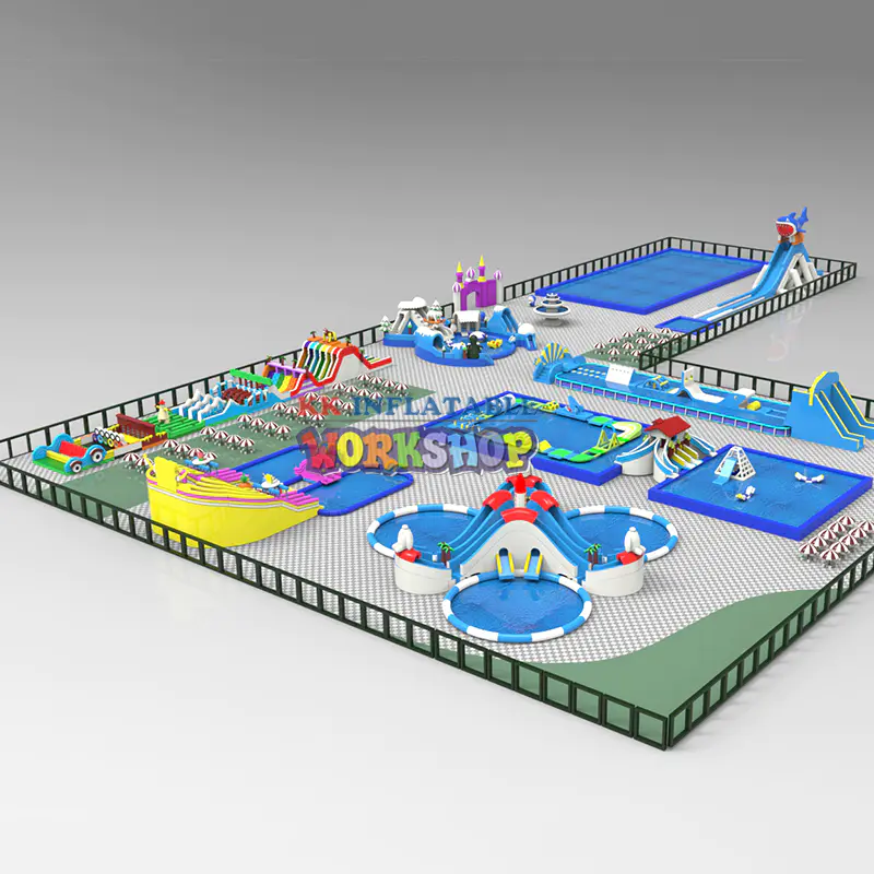 Commercial Customized Large Inflatable Water Park with Water Slide with Pool