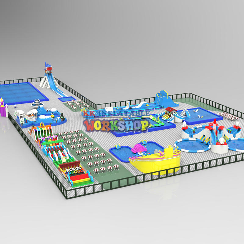 Commercial Customized Large Inflatable Water Park with Water Slide with Pool