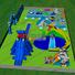 blue kids inflatable water park multichannel for children KK INFLATABLE