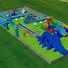 blue kids inflatable water park multichannel for children KK INFLATABLE