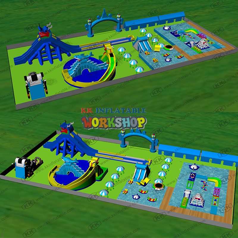 KK INFLATABLE cartoon inflatable water playground factory price for amusement park-5