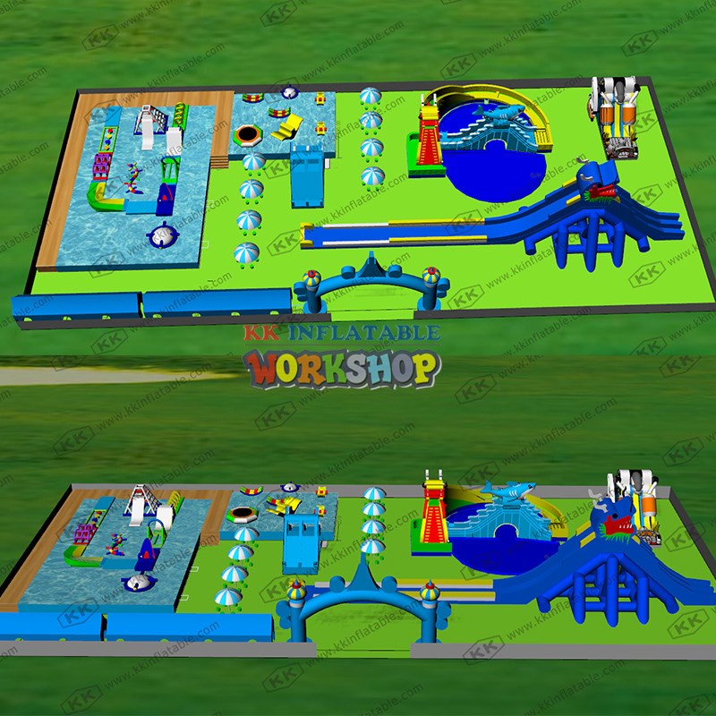 KK INFLATABLE cartoon inflatable water playground factory price for amusement park-6