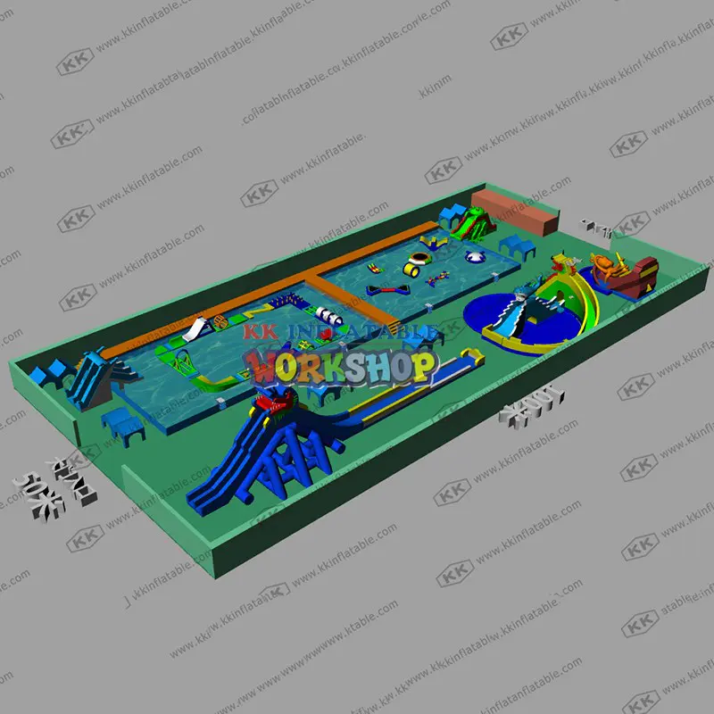 creative design inflatable theme playground cartoon factory price for seaside
