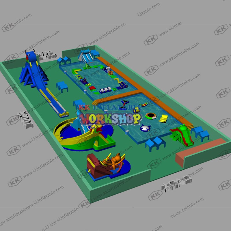 KK INFLATABLE hot selling inflatable water parks animal modelling for beach
