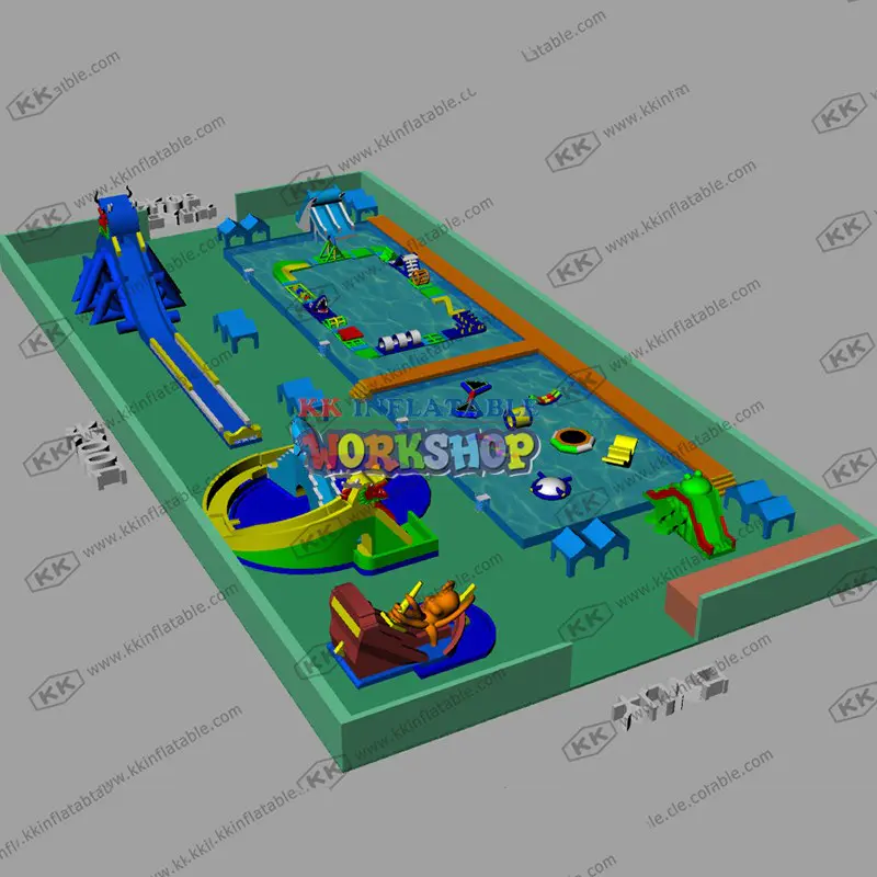 creative design inflatable theme playground cartoon factory price for seaside
