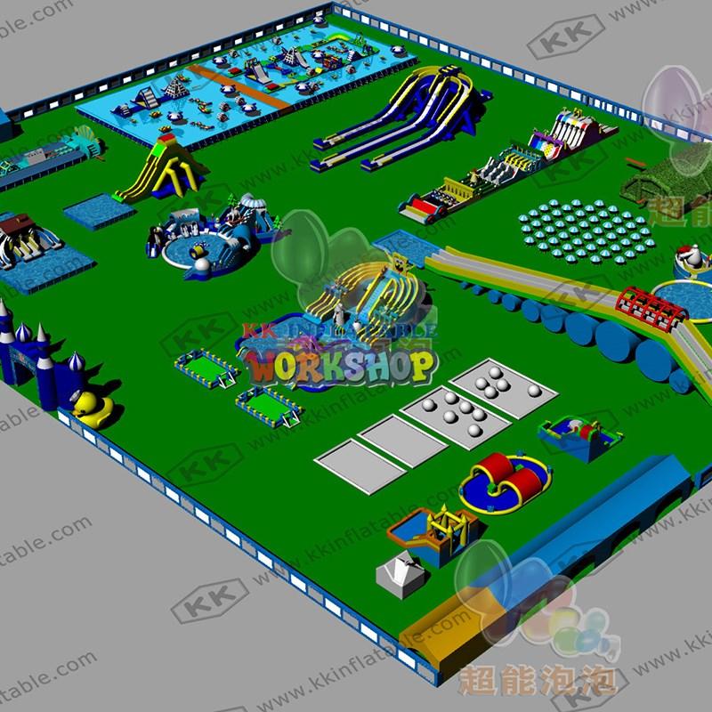 large kids inflatable water park supplier for seaside
