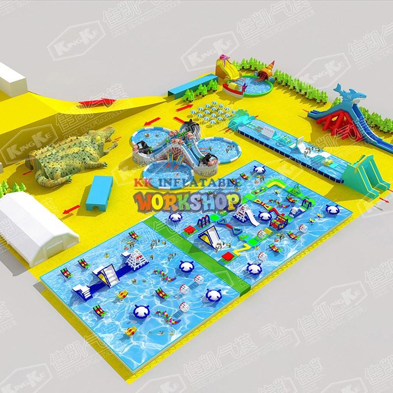 large kids inflatable water park supplier for seaside