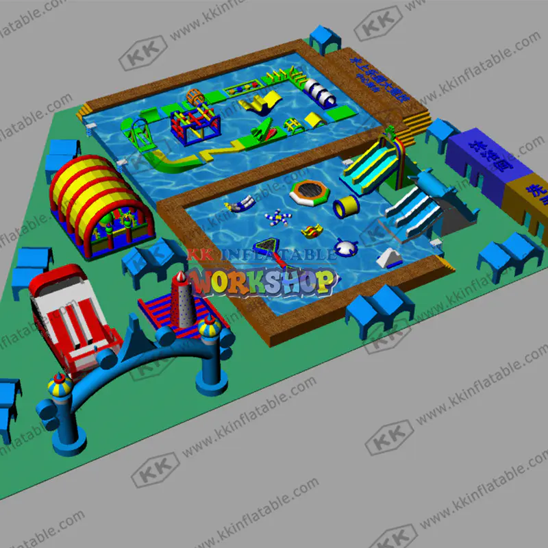 Customized Giant inflatable Mobile Water Park combination