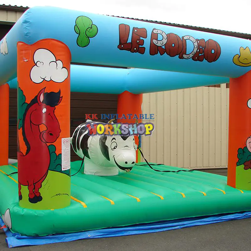 Amusement Attraction Park Equipment Mechanical Crazy Rodeo Bull With Counter, Inflatable Interactive Game