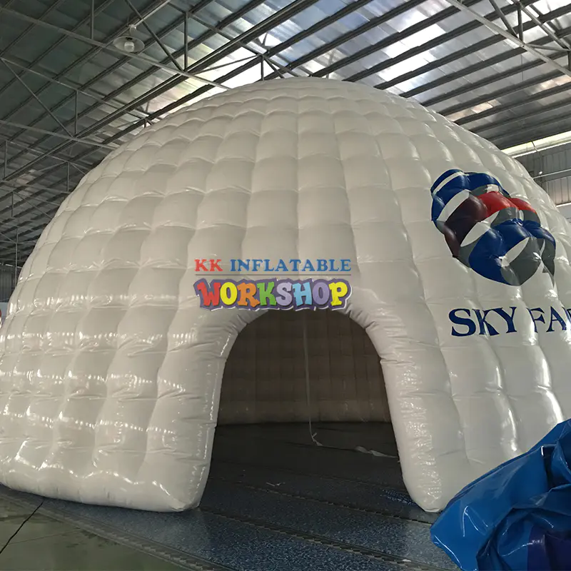 Trade Show Exhibition Portable White Inflatable Dome Tent With Color Changing Led Lighted Igloo