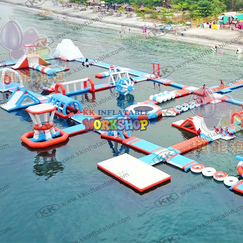 Customized Water Park Funny Inflatable Floating Obstacles Water Park Aqua Park
