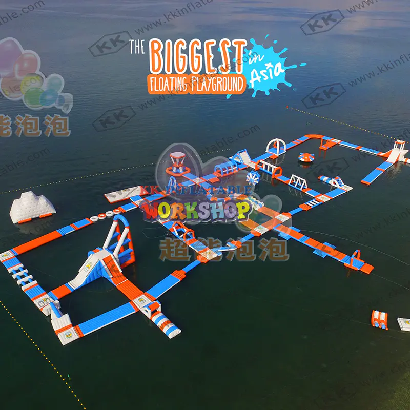 Customized Water Park Funny Inflatable Floating Obstacles Water Park Aqua Park
