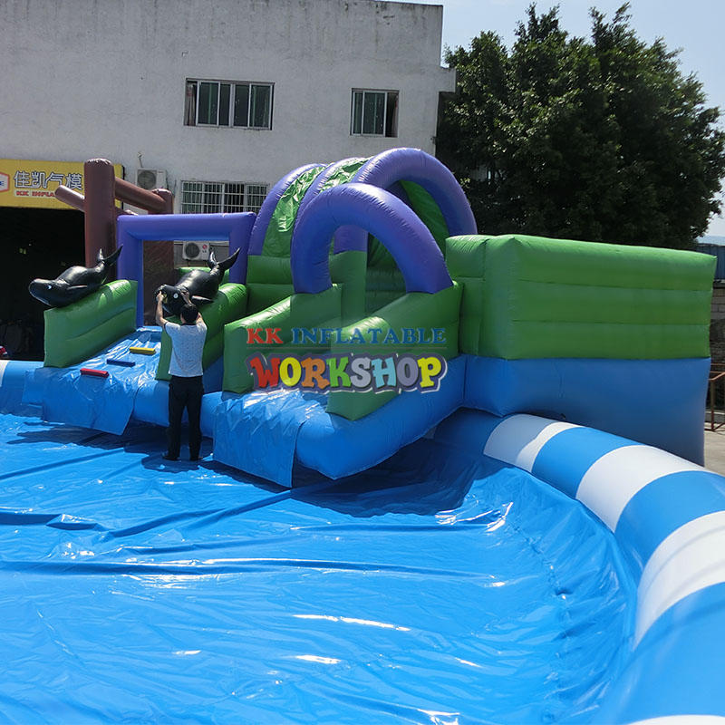Inflatable Water Park Marine Animal Theme Inflatable Slides Park with huge pool