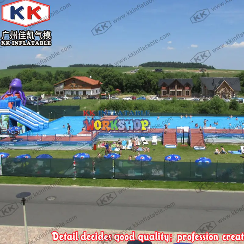 Land Inflatable Water park Conch theme Inflatable Slide Park with huge Pool